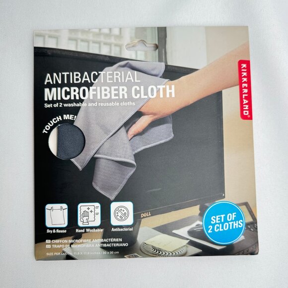 Kikkerland antibacterial microfiber cloth Set of 2 washable And Reusable Cloths - Picture 1 of 2